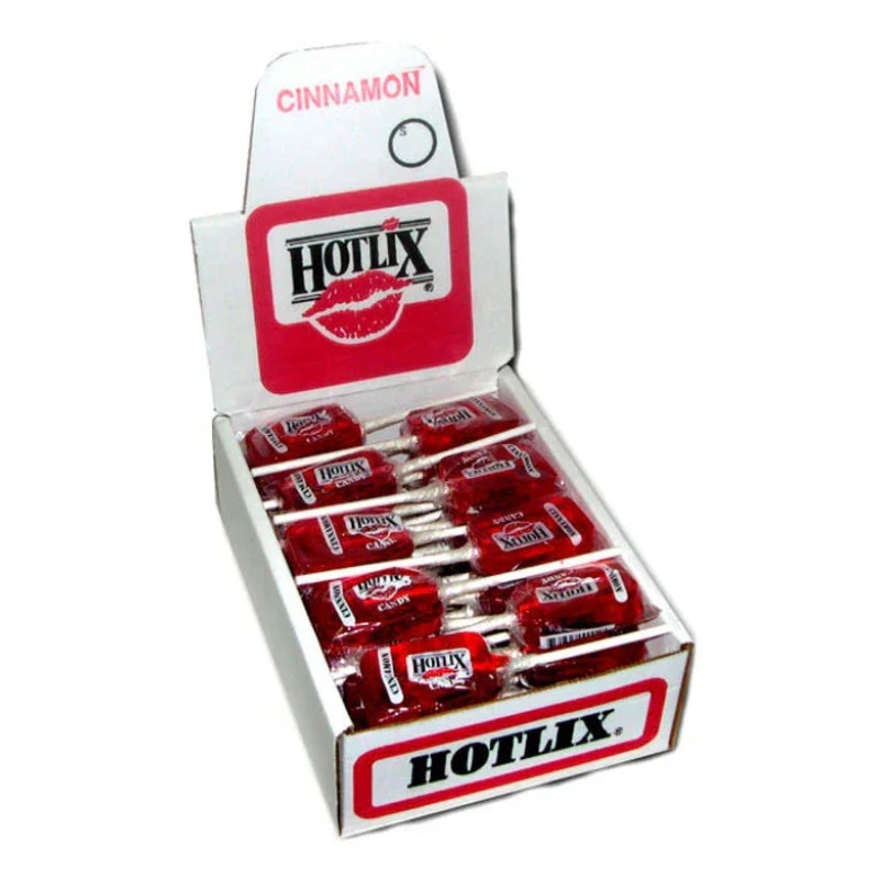 Hotlix Classic Lollipops – Cinnamon: 36-Piece Display