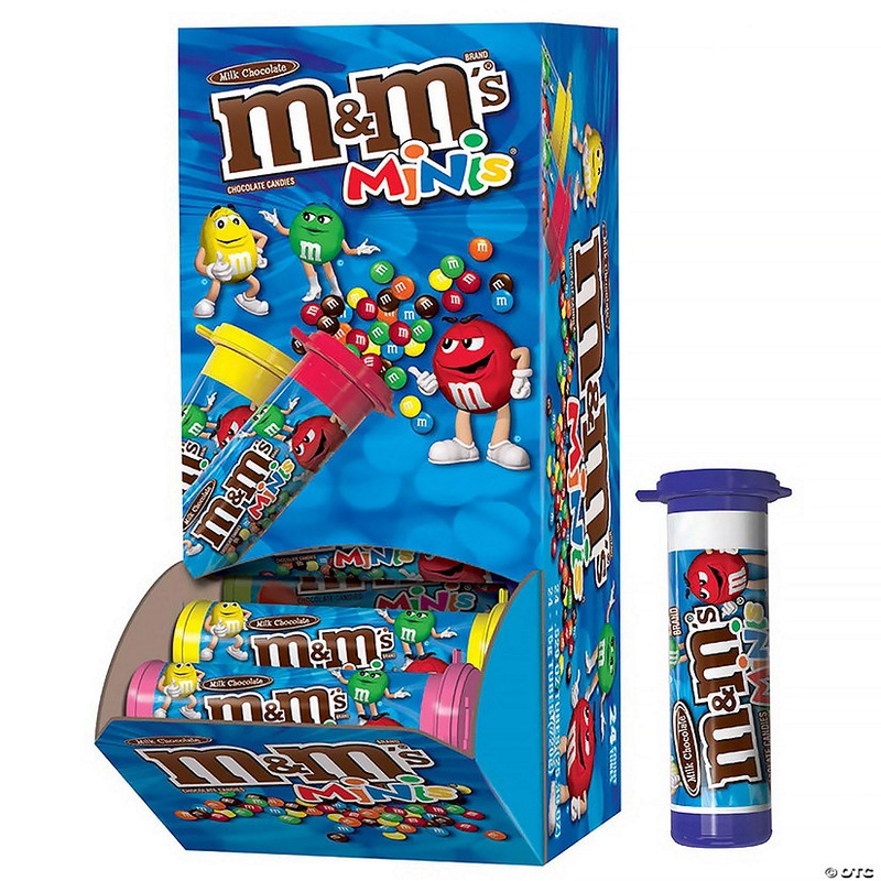 M&M’S MINIS Milk Chocolate Candy, 1.08-Ounce Tubes (Pack of 24)