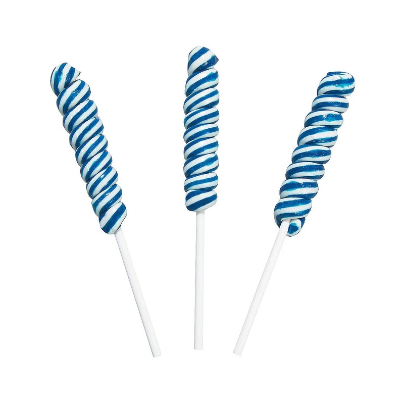 Mini Blue Twisty Pops – Blue Raspberry: 24-Piece Bag