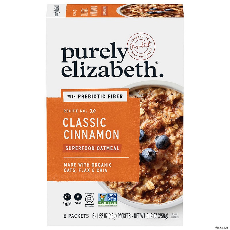 Purely Elizabeth – Sugar Free Oatmeal Classic Cinnamon 9.12 oz (Pack of 6)