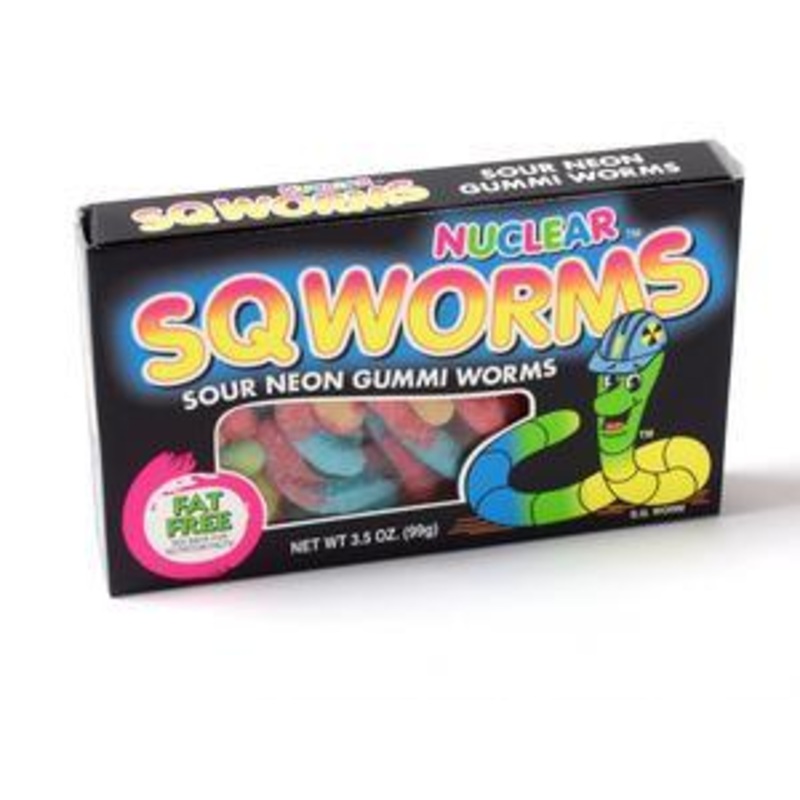 Sour Neon Gummi Worms Sqworms  – Concession Theater Size