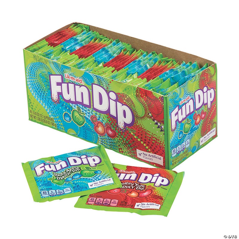 1 lb. 8 oz. Lik-m-aid Fun Dip RazzApple & Cherry Candy Packs – 48 Pc.