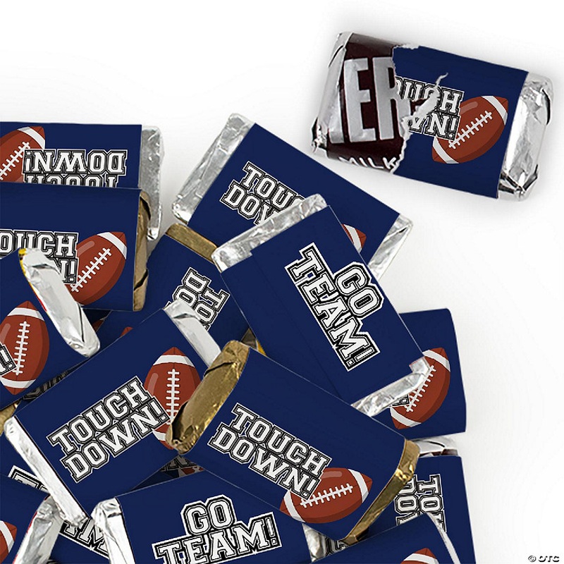136 Pcs Navy Blue Football Party Candy Favors Hershey’s Miniatures Chocolate – Touchdown
