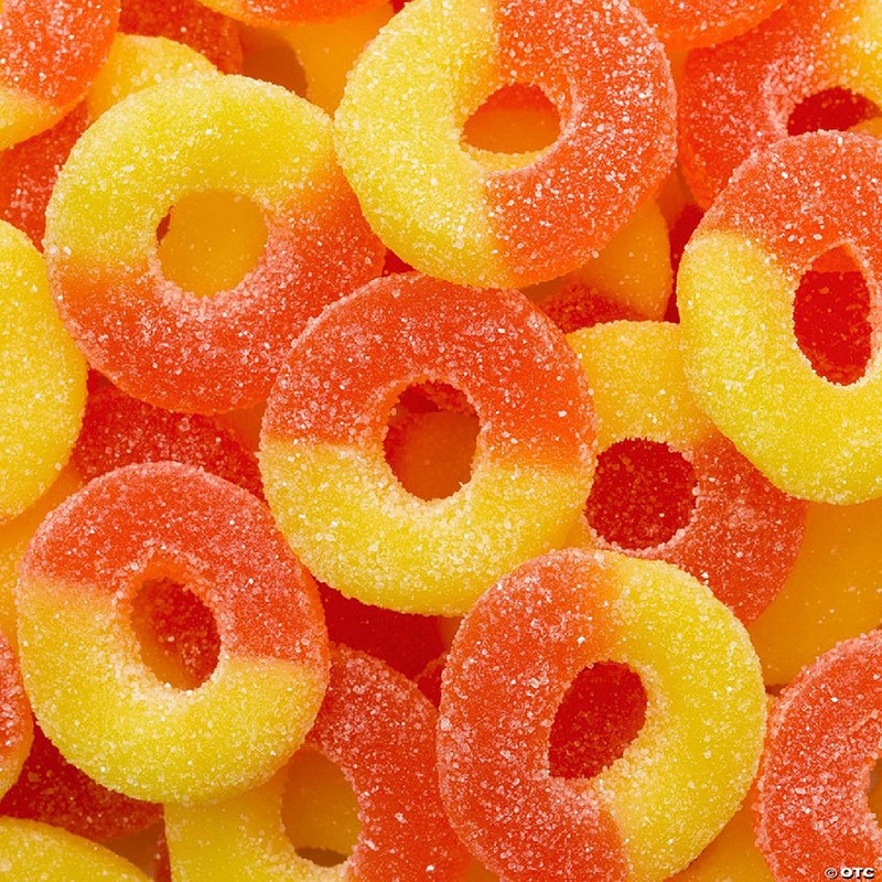 56 Pcs Peach Gummi Rings Candy (1 lb)