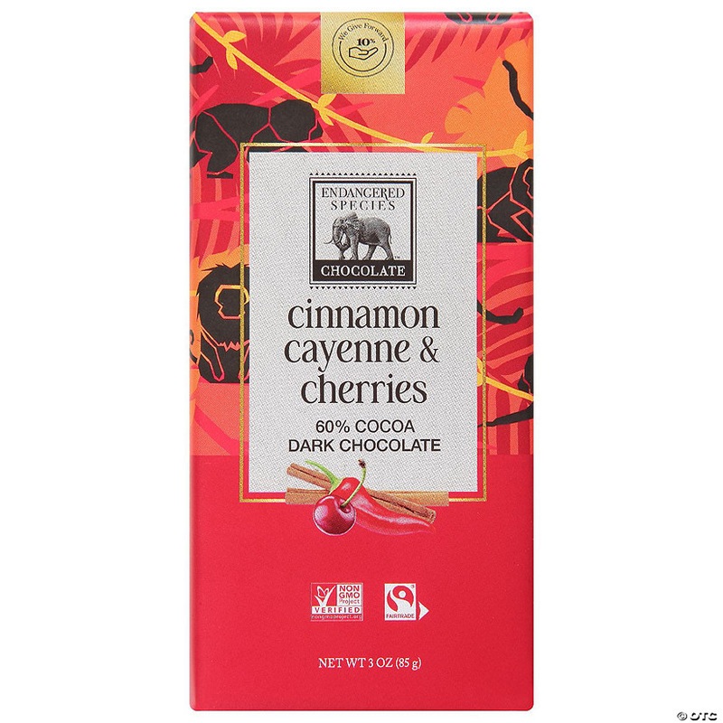 Endangered Species Chocolate Bar Dark With Cinnamon Caye 3 oz (Pack Of 12)