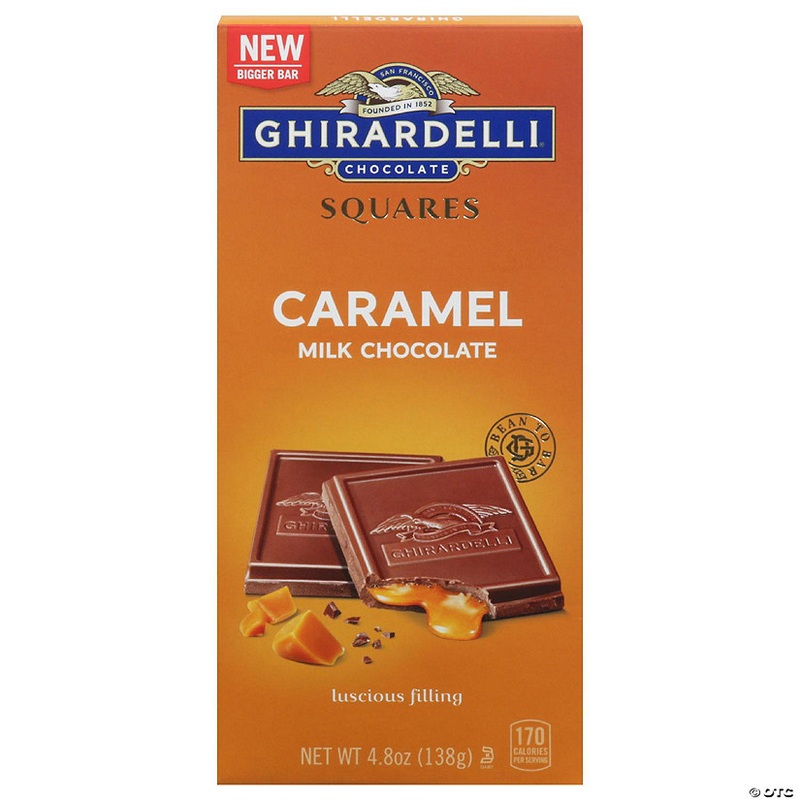 Ghirardelli Chocolate Milk Caramel Squares Bar 4.8 oz (Pack of 10)