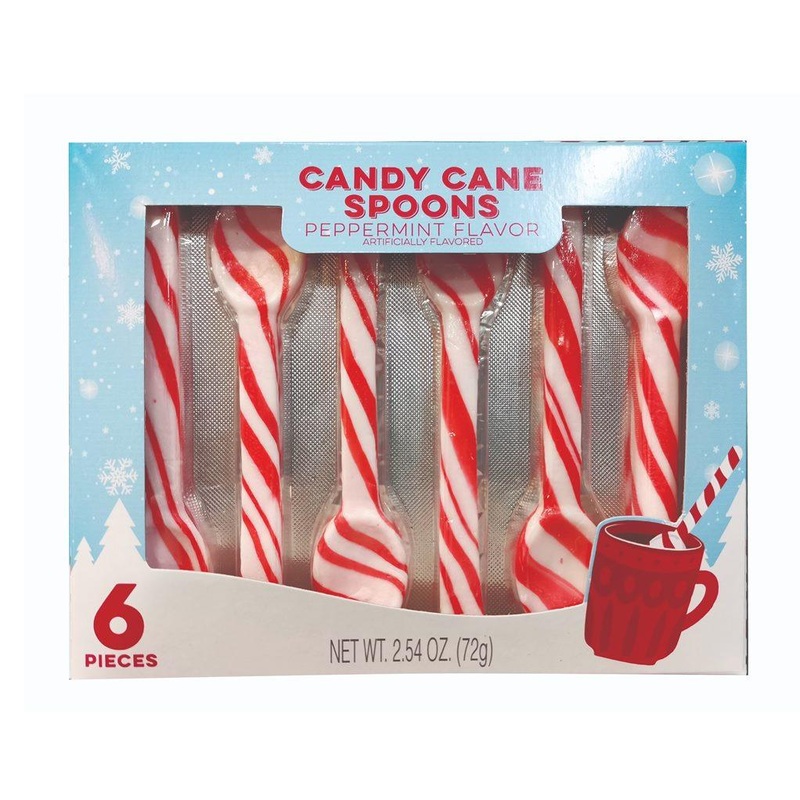 Peppermint Candy Spoons 6 Count Tray