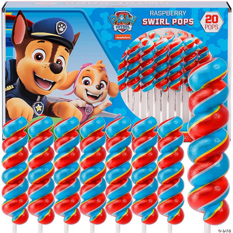 Primary Colors Candy 20pk Paw Patrol Swirl Lollipops  Party Favors, Cake Toppers & Birthday Treats