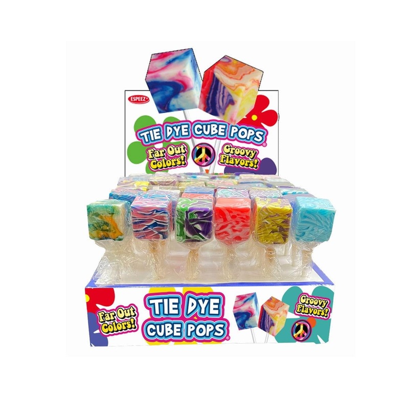 Tie Dye Cube Lollipops