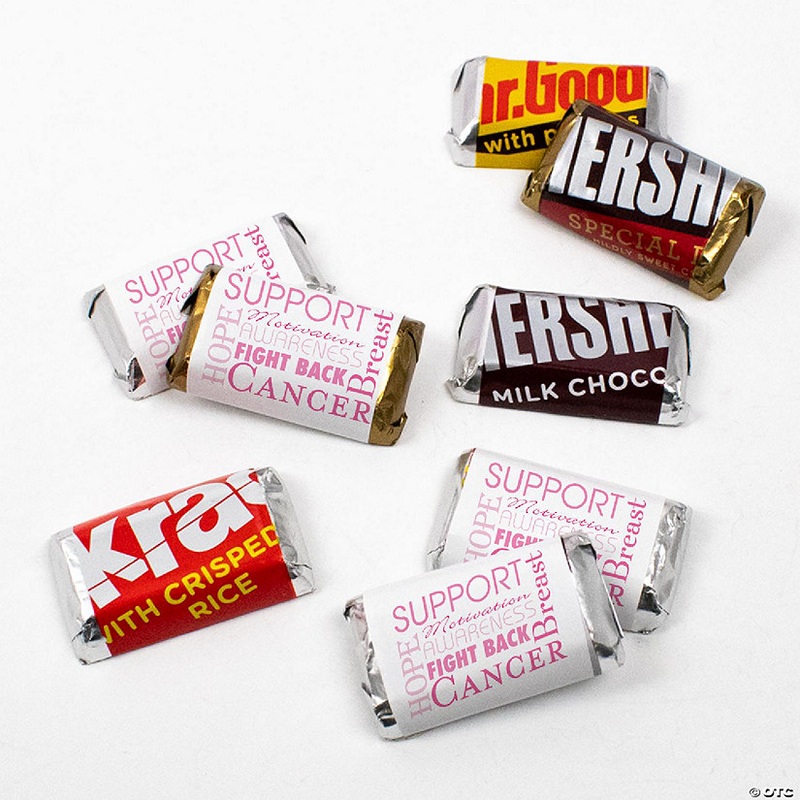 136 Pcs Breast Cancer Awareness Candy Hershey’s Miniatures Chocolate – Pink