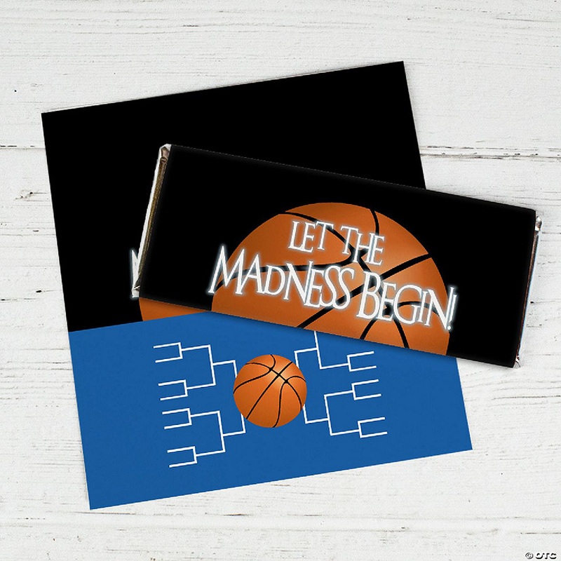 24ct Basketball Party Wrappers for Candy Bars Let the Madness Begin – Blue