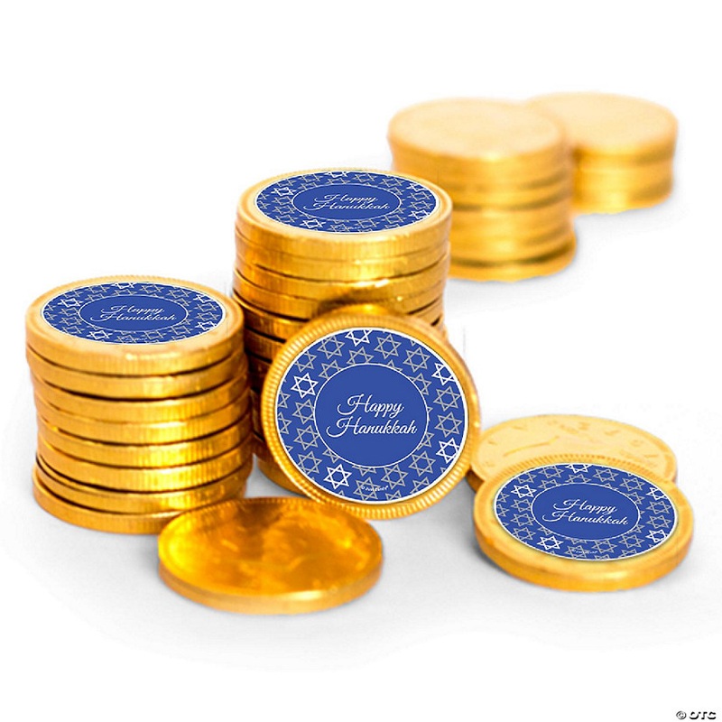 84 Pcs Hanukkah Candy Party Favors Chocolate Coins Gold Foil Star of David