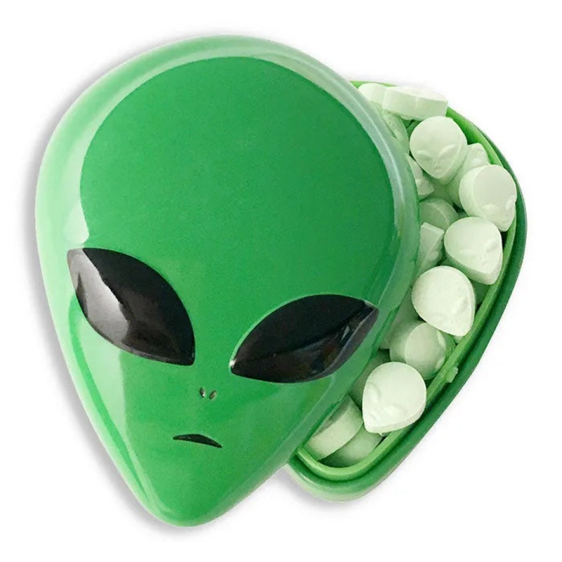 Alien Head Sour Candy Tins: 12-Piece Box