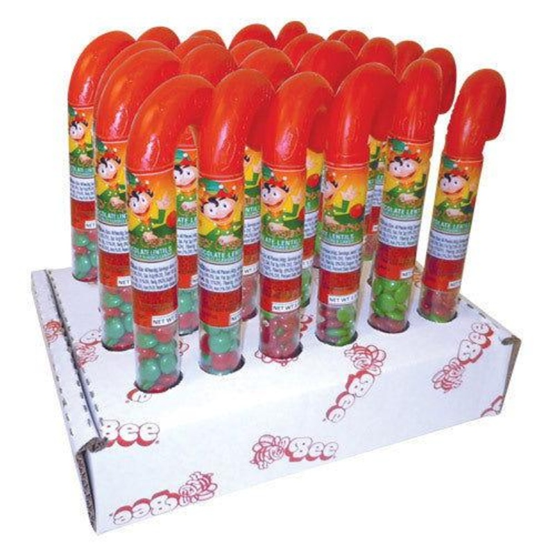 Chocolate Lentil Filled Candy Canes