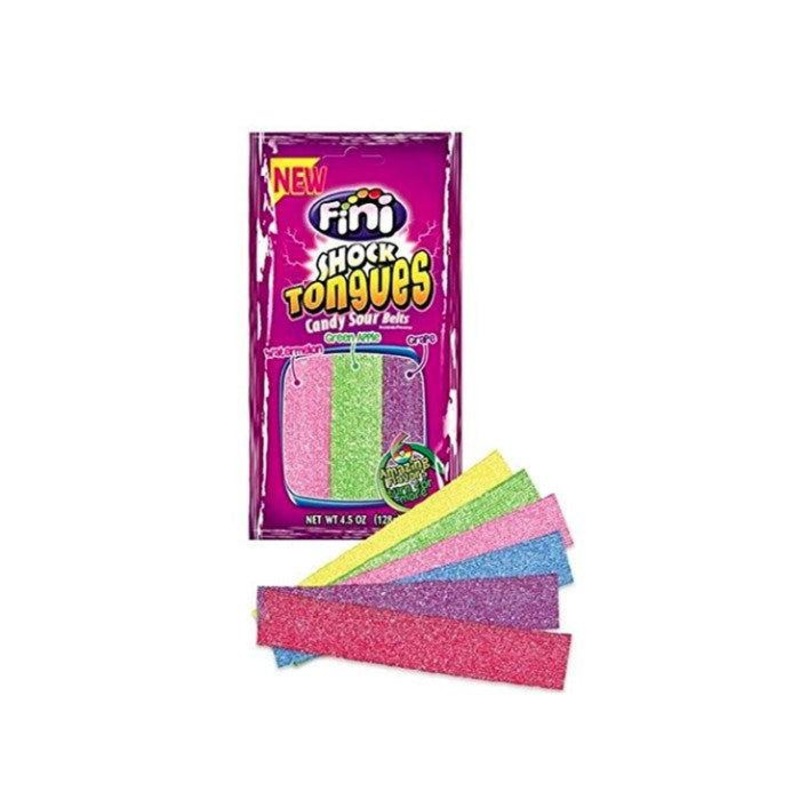 Fini Shock Tongues Candy Sour Belts 4.5 oz. Bags