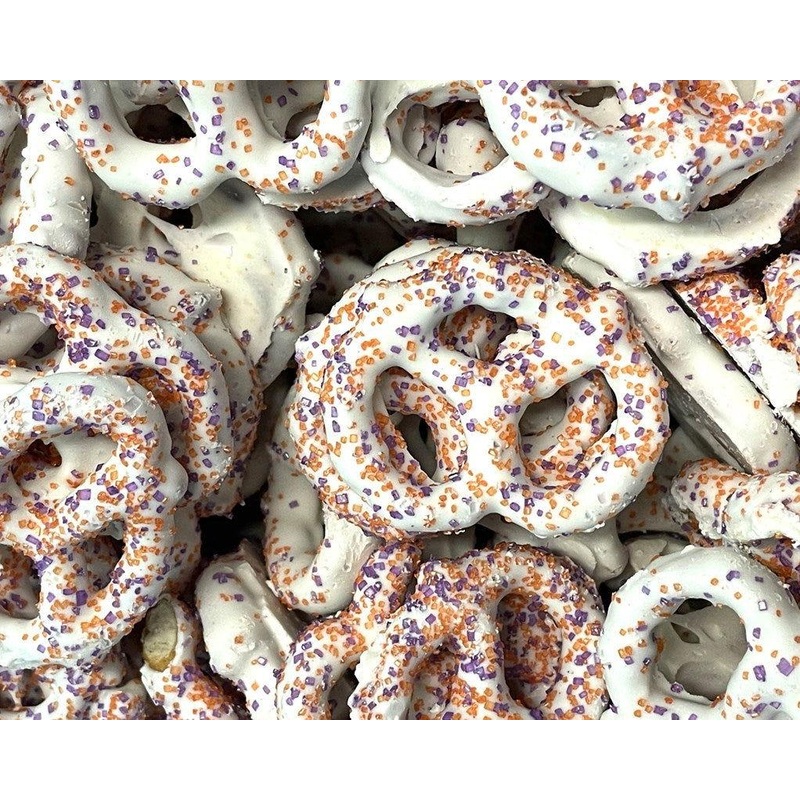 Halloween White Chocolate Pretzels