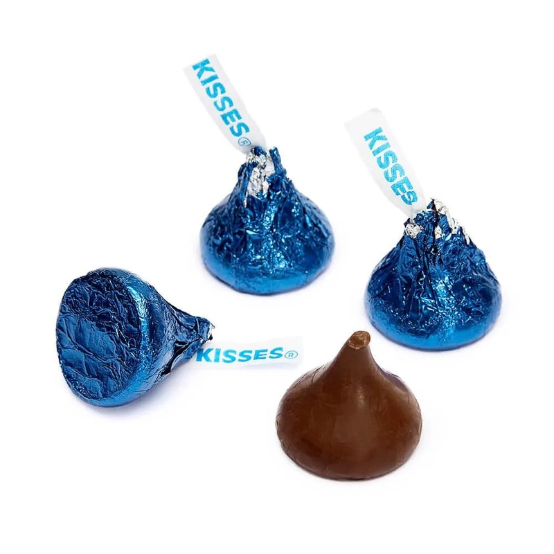 Hershey’s Kisses Dark Blue Foiled Milk Chocolate Candy: 11LB Case