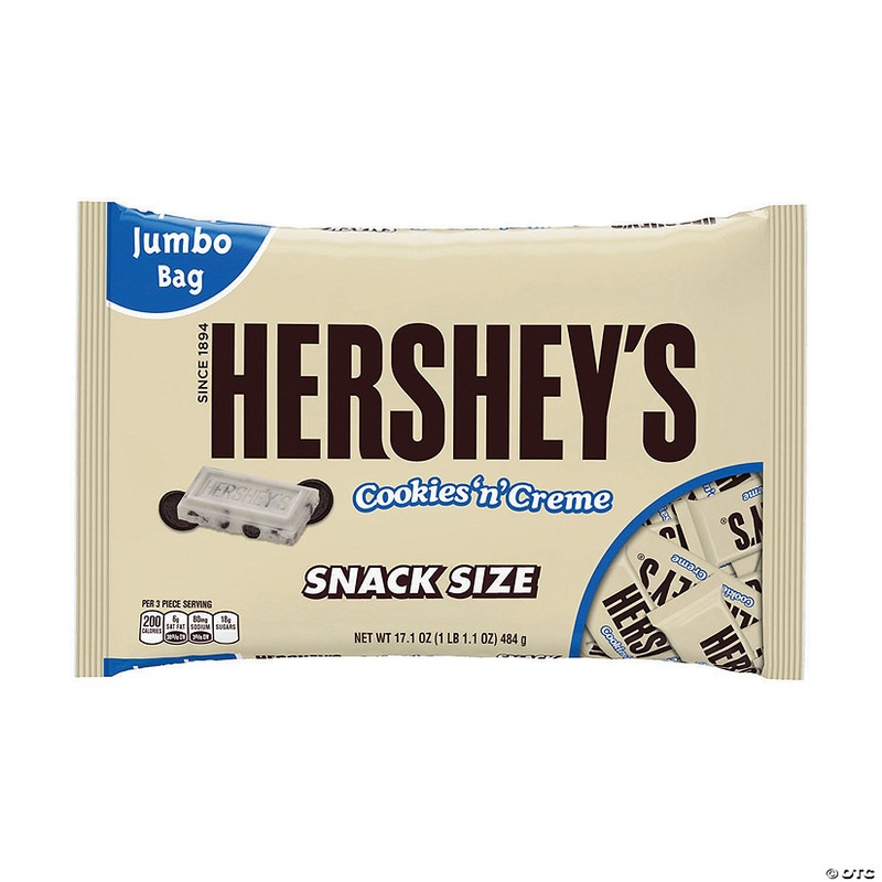 HERSHEY’S Snack Size Cookies ‘n’ Creme Bars, 17.1 oz, 2 Pack