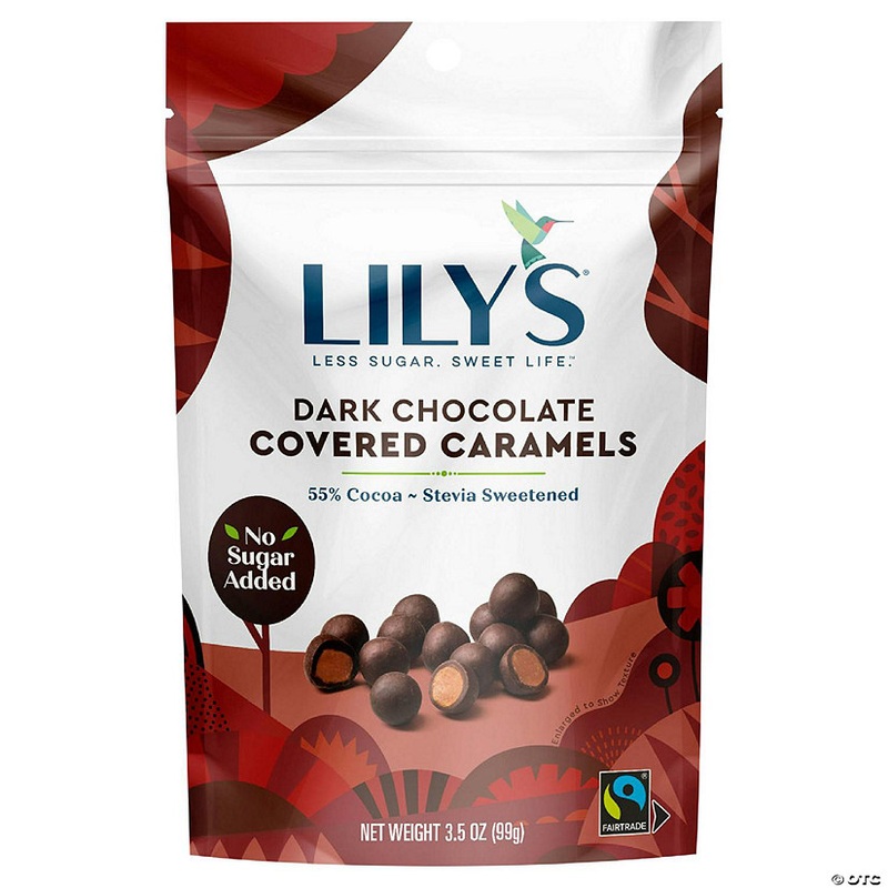 Lilys Sweets Caramels Dark Chocolate 3.5 Oz (Pack of 12)