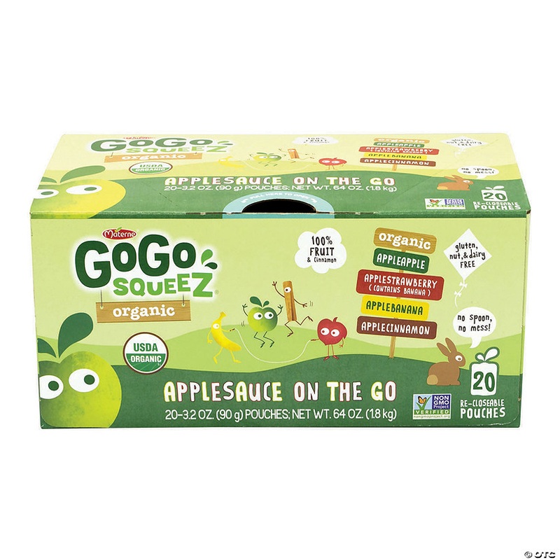 MATERNE GoGo Squeez Organic Applesauce On-The-Go Variety, 3.2 oz, 20 Count