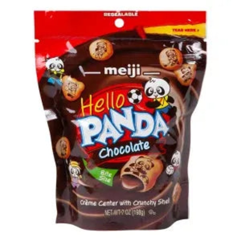 Meiji Hello Panda Chocolate Creme Filled Cookies Pouches: 6-Piece Case