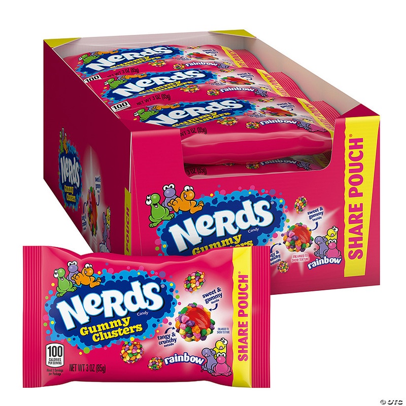Nerds Rainbow Gummy Clusters Candy, 3 oz, 12 ct