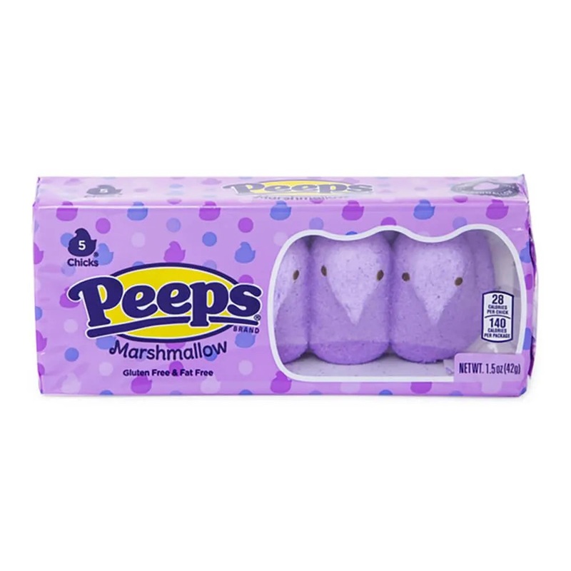 Peeps Marshmallow Chicks Candy – Lavender: 24-Piece Case