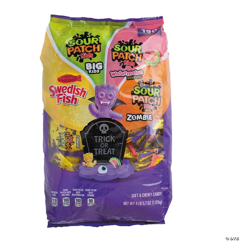 Sour Patch Kids & Swedish Fish Trick or Treat Chewy Candy Variety Bag – 190 Pc.