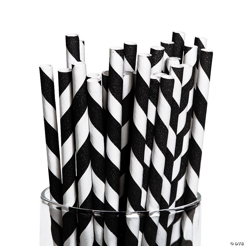 Striped Paper Straws – 24 Pc.