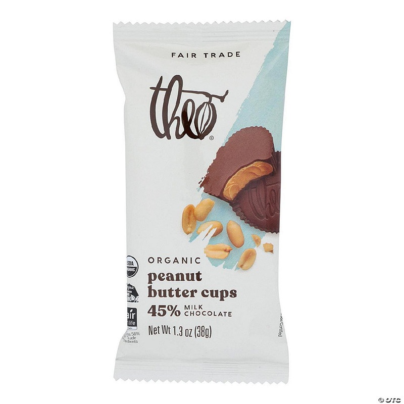 Theo Chocolate Peanut Butter Cups – Milk Chocolate – 1.3 oz – Case of 12
