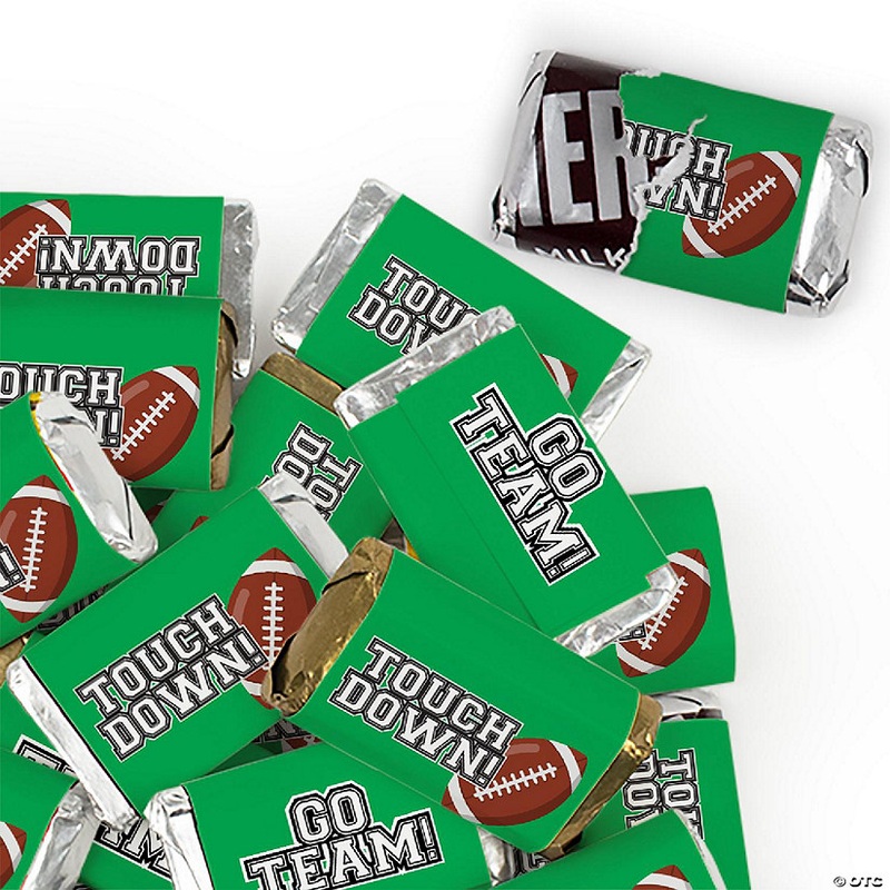 102 Pcs Green Football Party Candy Favors Hershey’s Miniatures Chocolate – Touchdown