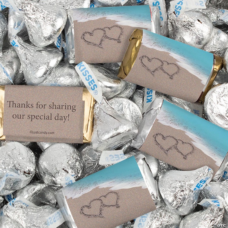 128 Pcs Wedding Candy Favors Hershey’s Miniatures & Kisses – Beach
