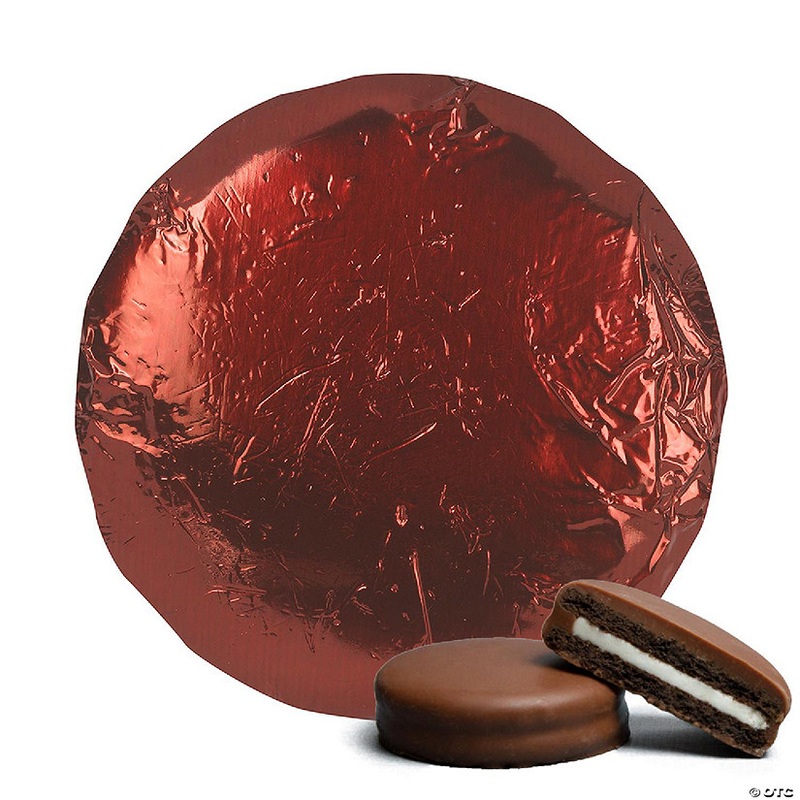 20 Pcs Foil Wrapped Chocolate Covered Oreo Cookies Maroon Candy Party Favors