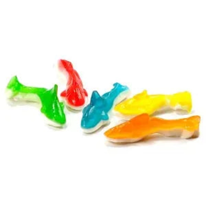 Assorted Colors Gummy Sharks: 6.6LB Bag
