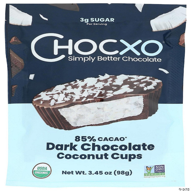 ChocXO Cup 85% Dark Chocolate Coconut 3.45 oz (Pack of 6)