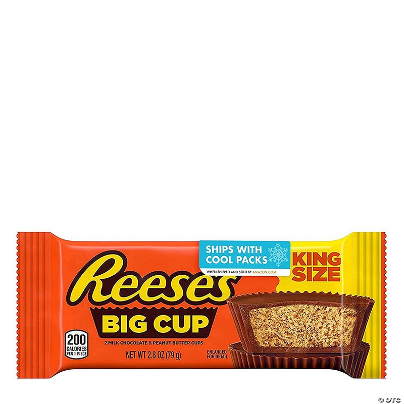 REESE’S Big Cup Milk Chocolate Peanut Butter, Gluten Free, Bulk Cups Candy King Size Packs, 2.8 oz  – Case of 16