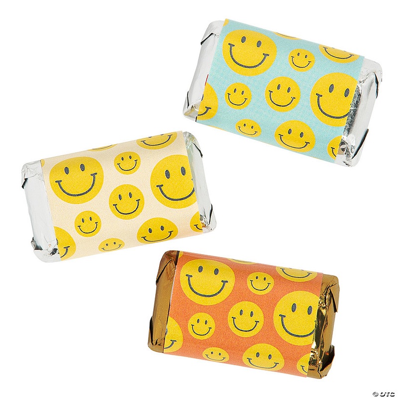 Smile Face Mini Candy Bar Sticker Labels – 30 Pc.