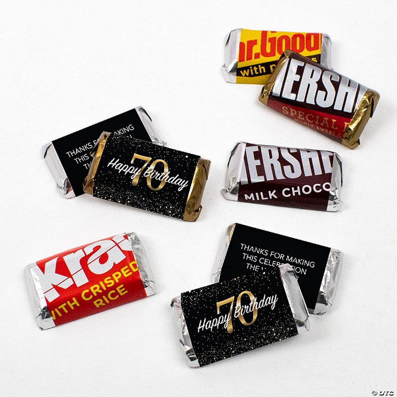 102 Pcs 70th Birthday Candy Party Favors Hershey’s Miniatures Chocolate – No Assembly Required