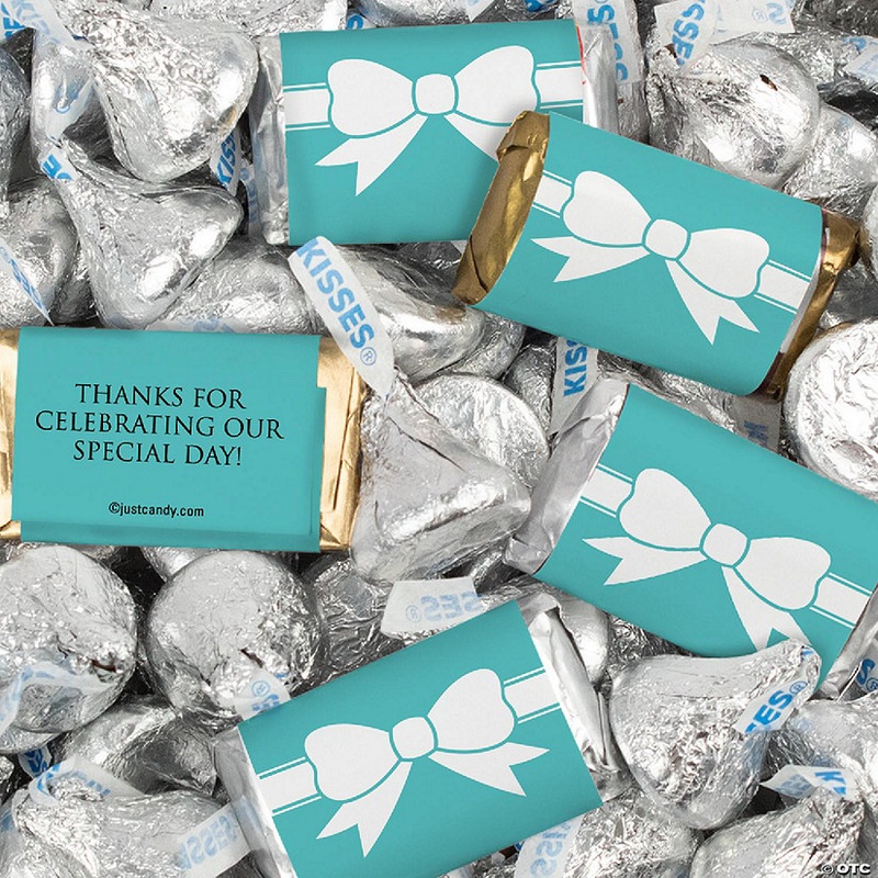 128 Pcs Wedding Candy Favors Hershey’s Miniatures & Kisses – Bow