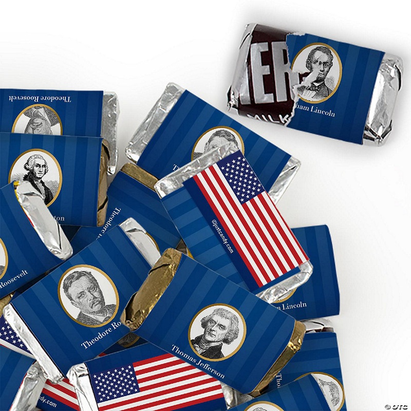 34 Pcs President’s Day Candy Favors Hershey’s Miniatures Chocolate Classroom Party Supplies