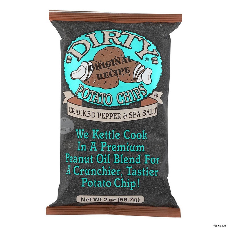 Dirty Chips – Potato Chips – Cracked Pepper and Salt – Case of 25 – 2 oz