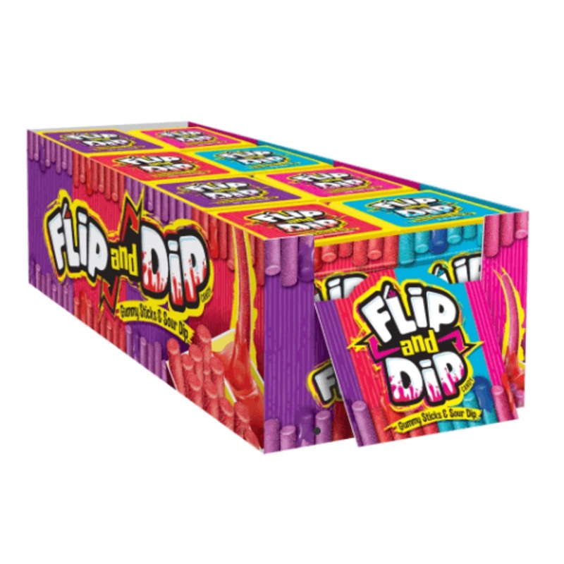 Foreign 34780 Flip and Dip Gummy Sticks Sour Dip 8ct