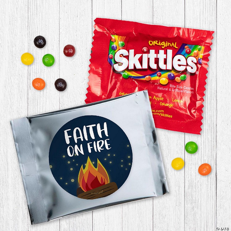 Just Candy 12ct Vacation Bible School Skittles Religious Candy Party Favors Faith on Fire