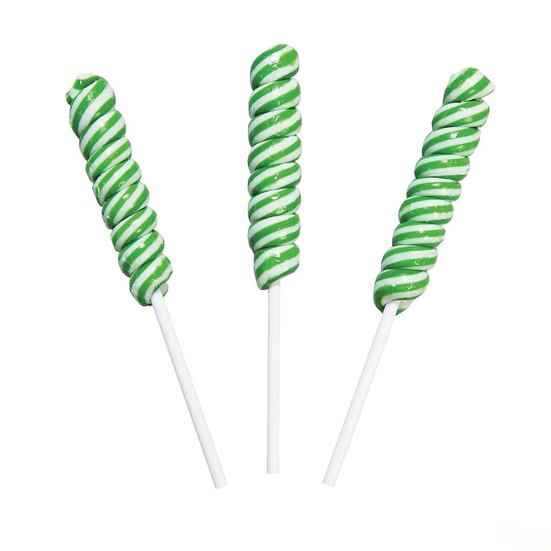 Mini Green Twisty Pops – Lime: 24-Piece Bag