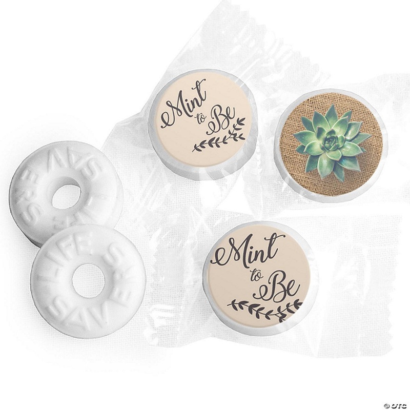 Mint to Be Wedding Mints Party Favor for Guests LifeSavers Mints (Approx. 335 mints & Stickers) – Succulent By Just Candy – Assembly Required