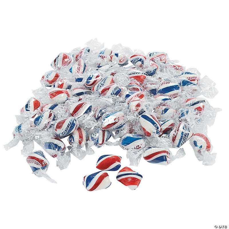 2 Lb. Patriotic Red, White & Blue Twist Peppermints – 172 Pc.