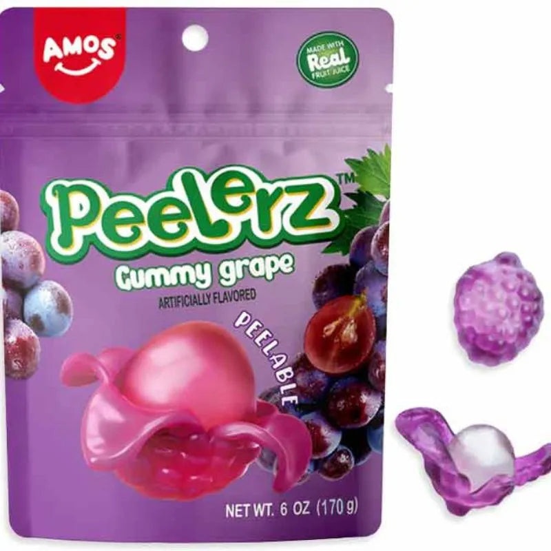 Amos Peelerz Peelable Gummy Grape: 12-Piece Case