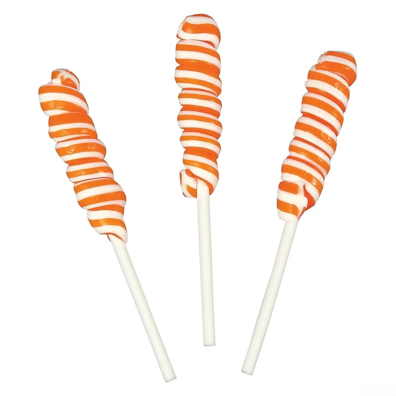 Mini Orange Twist Pops – Orange: 24-Piece Bag
