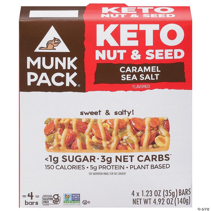 Munk Pack Bar Caramel Sea Salt 4.92 oz (Pack of 6)