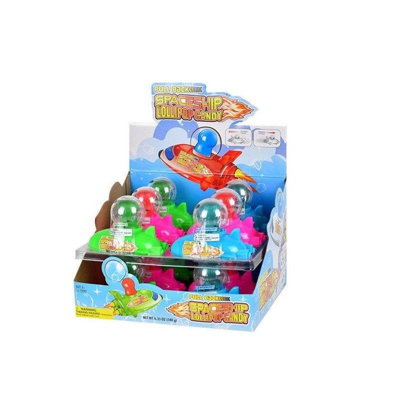 Pull Back Spaceship Lollipop Candy